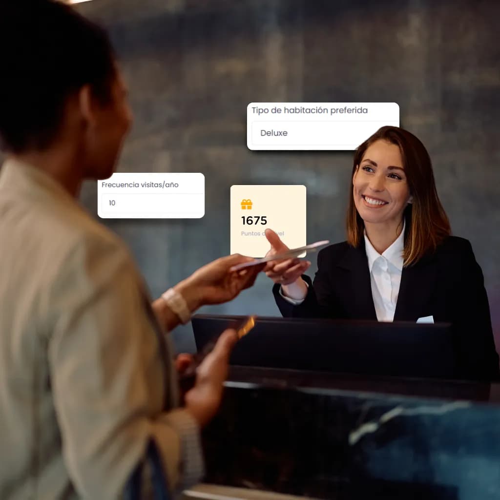 Vista del módulo PMS de la plataforma Fideltour CDP para hoteles