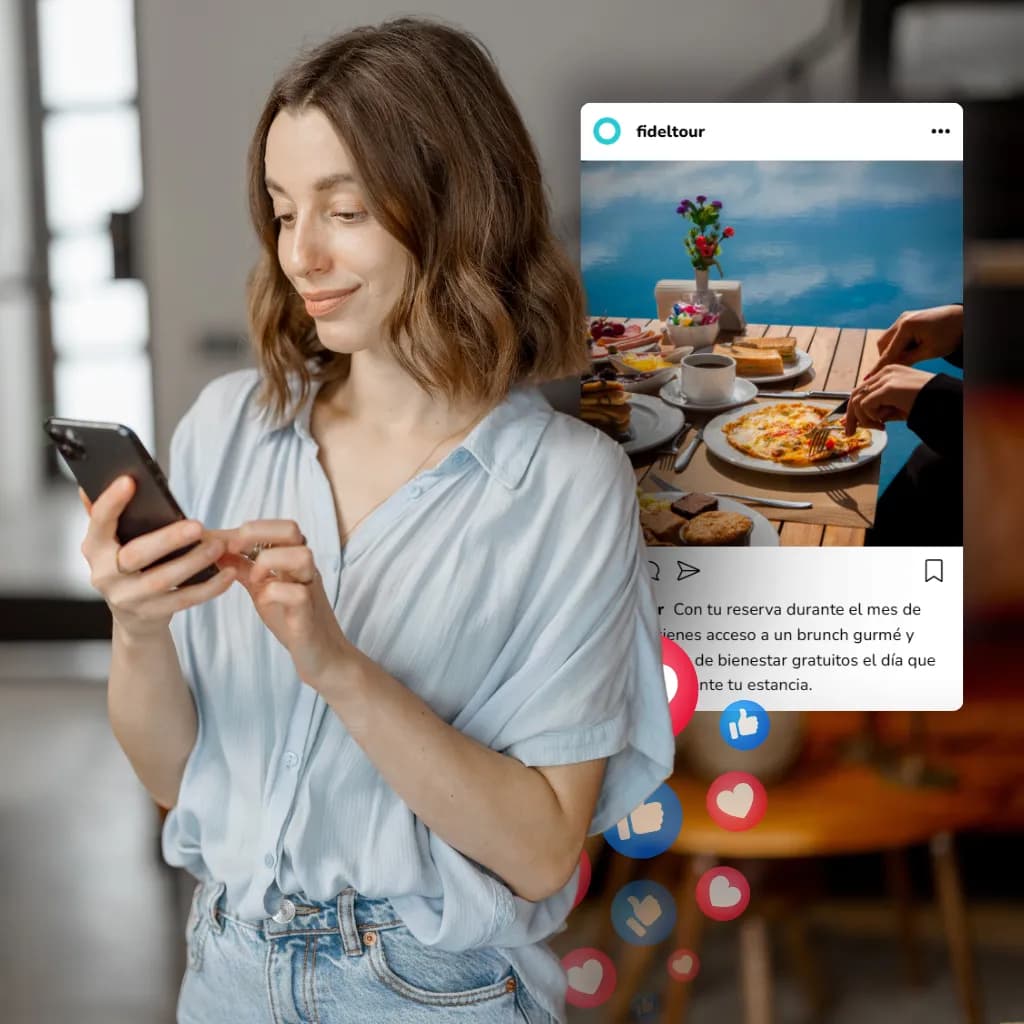 Vista del módulo Social de la plataforma Fideltour CDP para hoteles