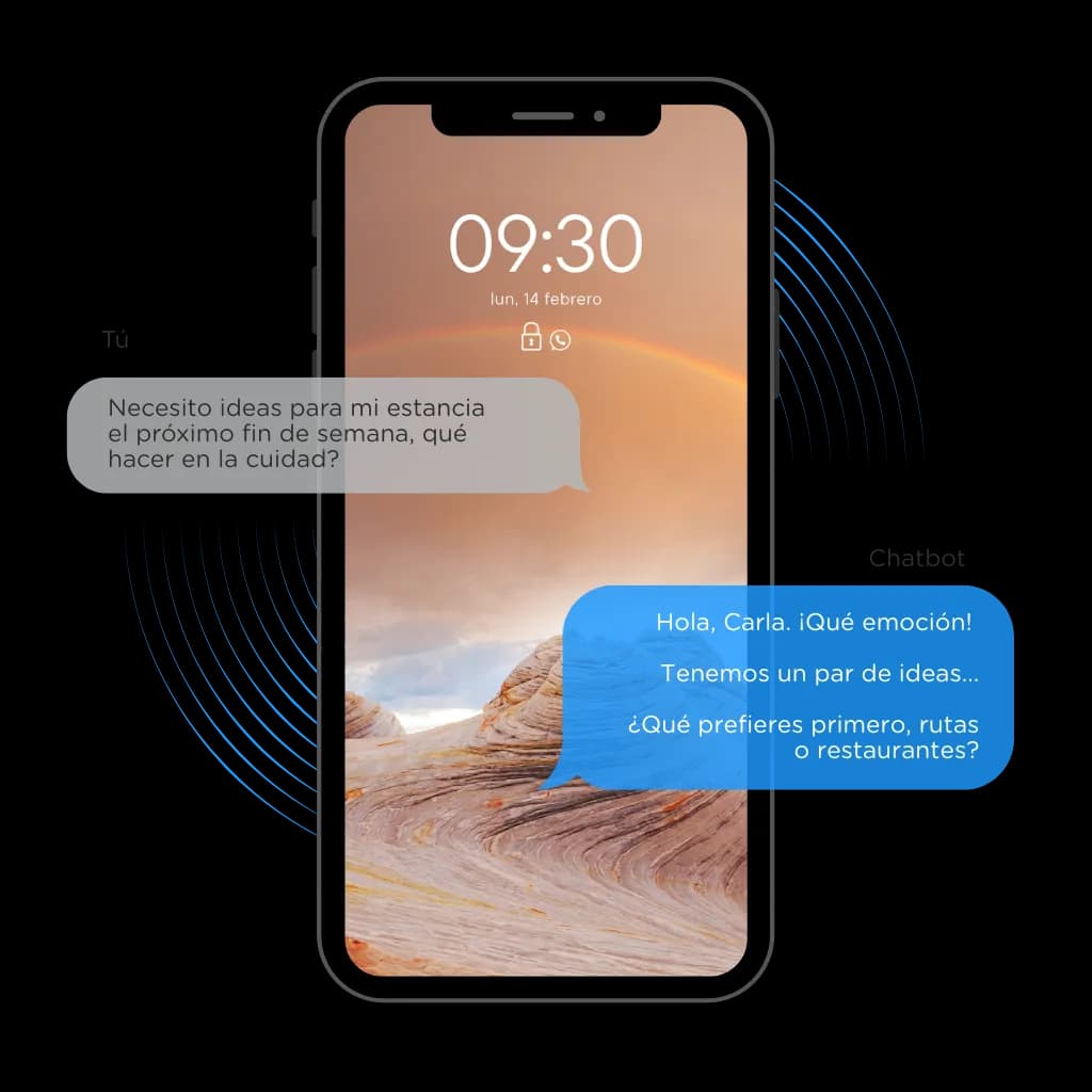 Vista del módulo Chatbot de la plataforma Fideltour CDP para hoteles